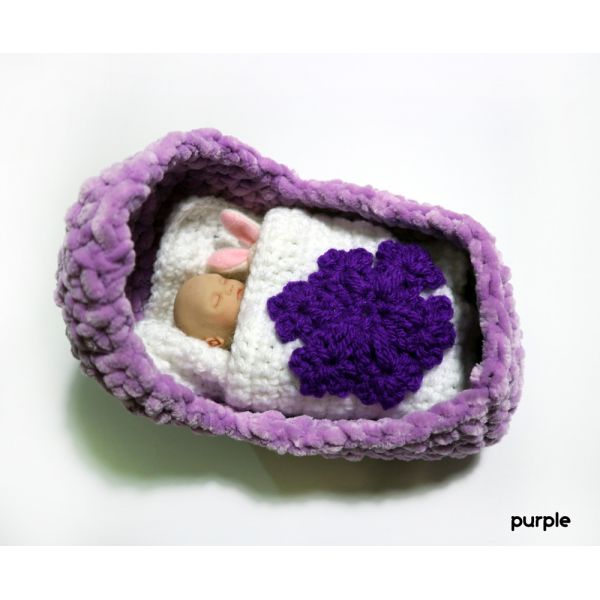 Xmas Velvet Dreams set for 4,5" - 5" mini baby (basket, pouch blanket, pacie, bottle & bunny) #2